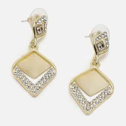 SOHI Women Gold-Plated Contemporary Drop Earrings image 3