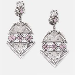 ATIBELLE Silver-Plated Contemporary Drop Earrings image 2