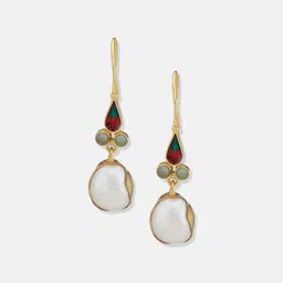 Fabindia Artificial Stones Silver Drop Earrings image 3