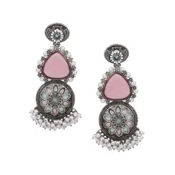 Anvik Silver Plated Artificial Stones Drop Earrings image 2