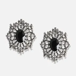 SOHI Silver-Plated Contemporary Stud Earrings image 5