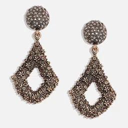 SOHI Gold-Plated Contemporary Drop Earrings image 2