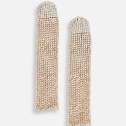 SOHI Gold Plated Contemporary Tasselled Drop Earrings image 5