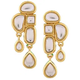 Estele Gold-Plated Geometric Drop Earrings image 3