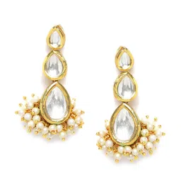 KARATCART Gold Plated Drop Shape Earrings image 5