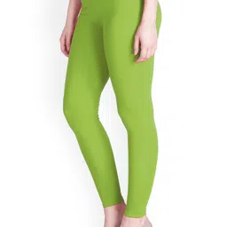 LYRA Women Green Solid Ankle-Length Leggings image 4