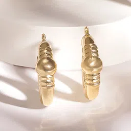 Rubans Voguish 
18k Gold-Plated Oval Stainless Steel Tarnish Free Waterproof Earrings image 3