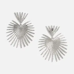 SOHI Silver-Plated Contemporary Studs Earrings image 4