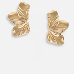 DressBerry Gold Toned Gold-Plated Contemporary Drop Earrings image 2