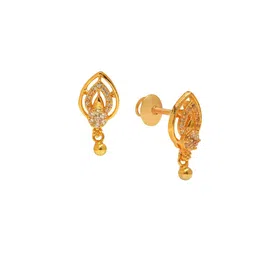 de flossy silver De Flossy 925 Sterling Silver Plated Stone Studded Teardrop Shaped Drop Earrings image 2