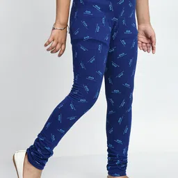 BAESD Girls Pack Of 3 Conversational Printed Pure Cotton Churidar-Length Leggings image 4