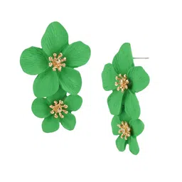MIZORRI Green Contemporary Studs Earrings image 2