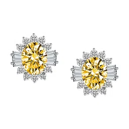 Designs & You Silver Plated CZ Studded Studs Earrings image 2