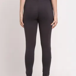 MYLO ESSENTIALS Grey Solid Stretchable Maternity Leggings image 3