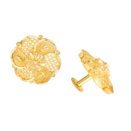 Vighnaharta Set Of 3 Gold-Plated Floral Stone Studded Studs Earrings image 2