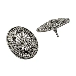 Shining Jewel - By Shivansh Silver-Plated Contemporary Studs Earrings image 3