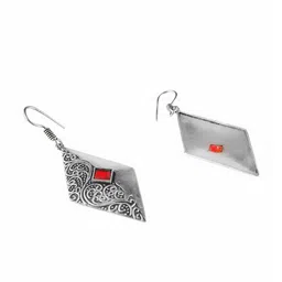 Adwitiya Collection Silver-Plated Classic Drop Earrings image 5