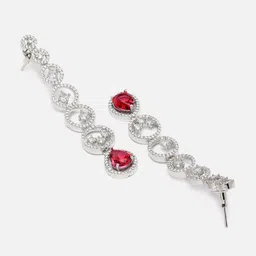 Kennice Rhodium-Plated Circular Drop Earrings image 3