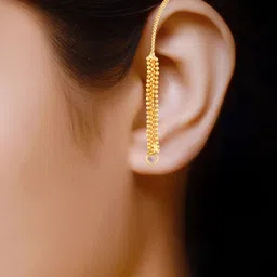 Vighnaharta Gold-Plated Classic Ear Cuff Chain Earrings image 3