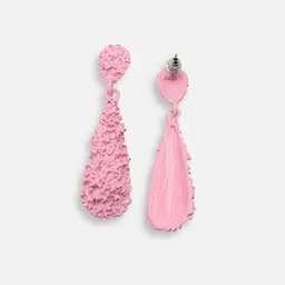 SOHI Pink Contemporary Gold-Plated Drop Earrings image 4