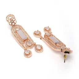 KARATCART Pink Contemporary Drop Earrings image 3