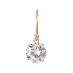 Zavya Rose Gold-Plated 925 Pure Sterling Silver Cubic Zirconia Drop Earrings image 3