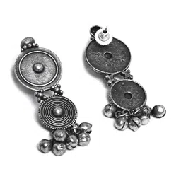 VENI Silver-Plated Oxidised Drop Earrings image 3