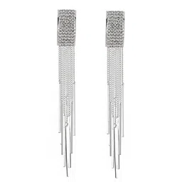 Yellow Chimes Silver-Toned Contemporary Drop Earrings image 5