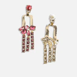 SOHI Gold-Plated Contemporary Drop Earrings image 4
