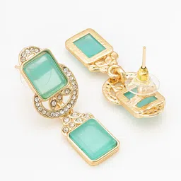 aadita Gold-Toned Geometric Drop Earrings image 3