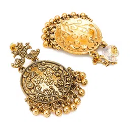 aadita Gold-Toned Circular Drop Earrings image 3