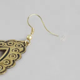 RICHEERA Gold-Plated Teardrop Shaped Drop Earrings image 3