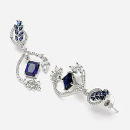 ZENEME Rhodium-Plated Drop Earrings image 3