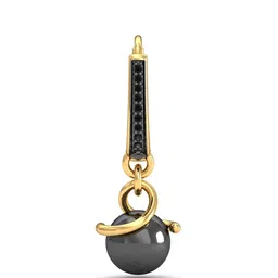 KUBERBOX 18KT Gold Kim Onyx Hoop Earrings 1.89 gm image 3