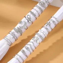 Jewels Galaxy Set Of 23 Silver-Plated Stackable Finger Ring image 3