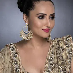 Sukkhi Gold Plated Contemporary Kundan Chandbalis image 3