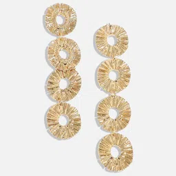 SOHI Gold-Plated Circular Drop Earrings image 3