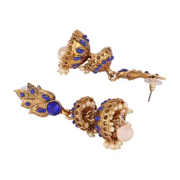 ANIKAS CREATION Blue Contemporary Jhumkas Earrings image 3