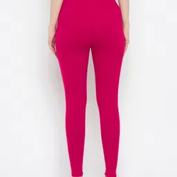 Clora Creation Women Set Of 2 Bottle Green & Magenta Solid Ankle Length Leggings image 3