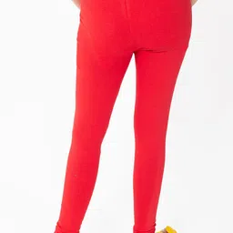 indian flower Girls Red Solid Churidar-Length Leggings image 2