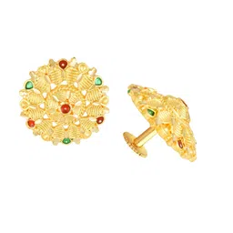 Vighnaharta Gold-Toned Floral Studs Earrings image 4
