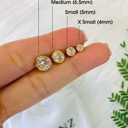 ORIONZ Men 925 Sterling Silver Cubic Zirconia Brilliant Bezel Circular Studs image 2
