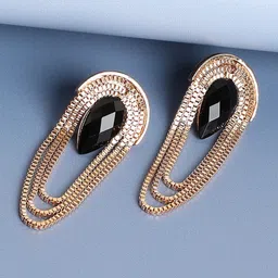 SOHI Gold-Plated Contemporary Studs Earrings image 4