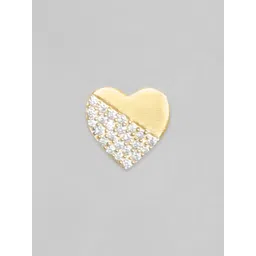 Rubans Silver Gold-Plated Sterling Silver Zicronia Studded Heart Shaped Studs Earrings image 5