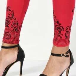 BAESD Pack Of 3 Bottom Printed Slim-Fit Cotton Lycra Churidar Length Leggings image 4