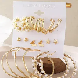 Jewels Galaxy Gold-Plated Contemporary Drop Earrings image 5