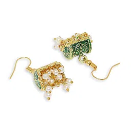 OOMPH Set of 3 Gold Plated Dome Shaped Jhumkas Earrings image 4