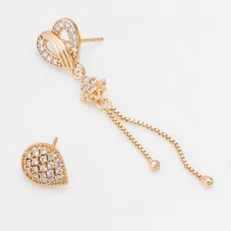 aadita Set Of 2 Rose Gold Plated Classic Drop Earrings image 5