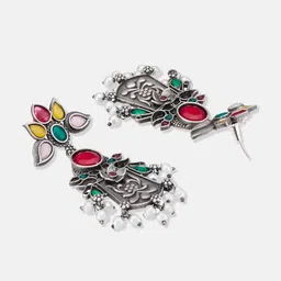 ATIBELLE Silver Plated Contemporary Drop Earrings image 5