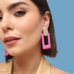SOHI Gold-Plated Geometric Drop Earrings-picture-18